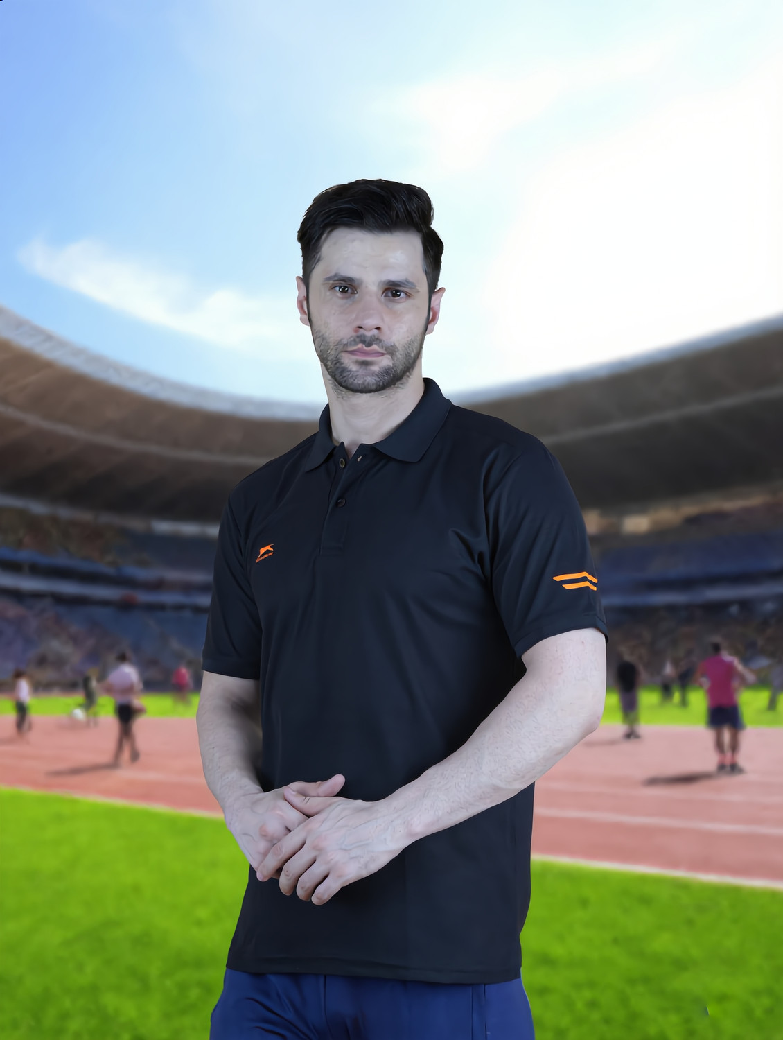Image of Shiv Naresh Solid Men Polo Neck Black T-Shirt