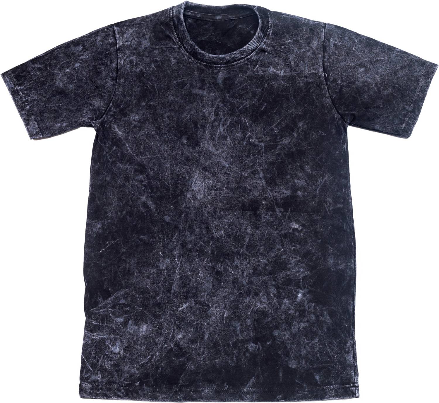 Washed/Ombre Men Round Neck Black T-Shirt - Image 1