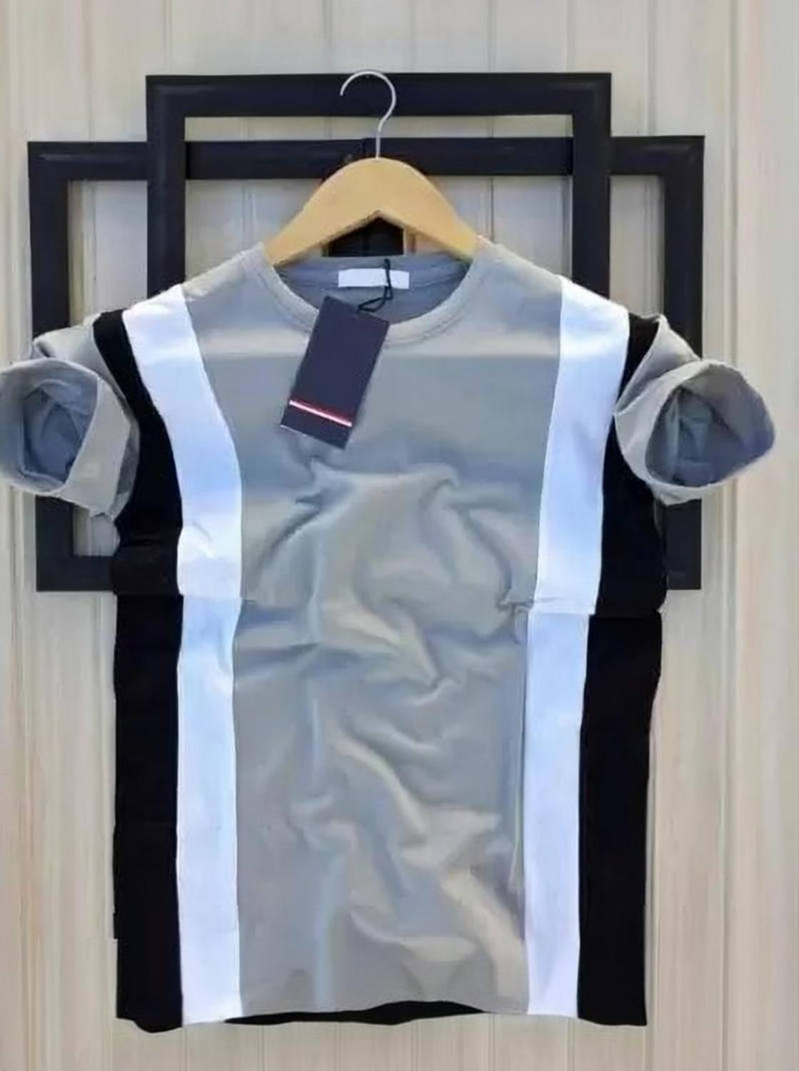 KASPY Colorblock Men Round Neck Grey T-Shirt
