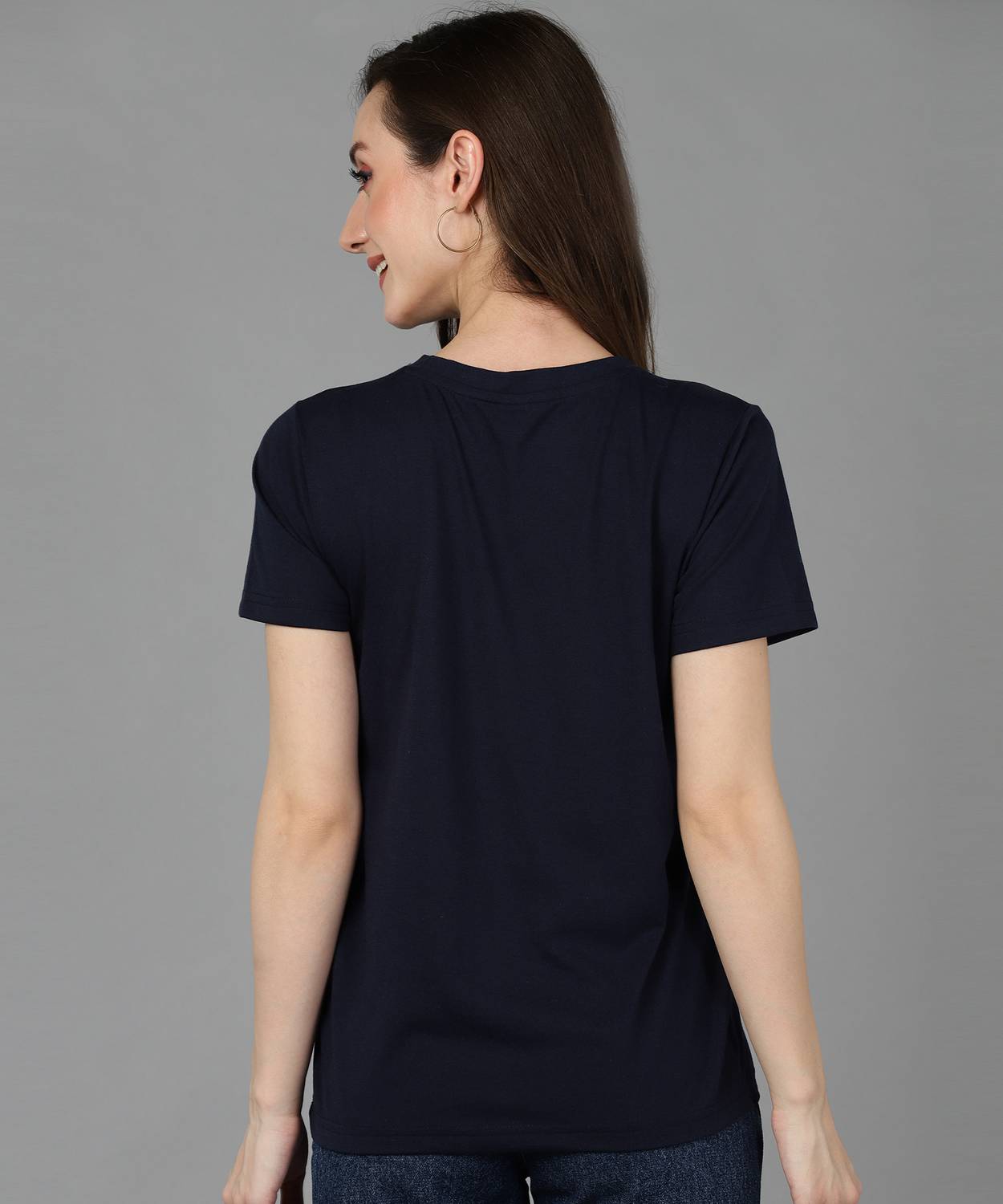 Adyavastram Typography Women Round Neck Black T-Shirt