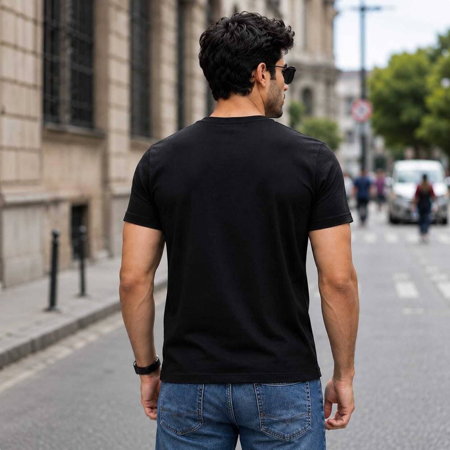 SJKTRENDS Solid Men Round Neck Black T-Shirt Pack of 2 - Image 3