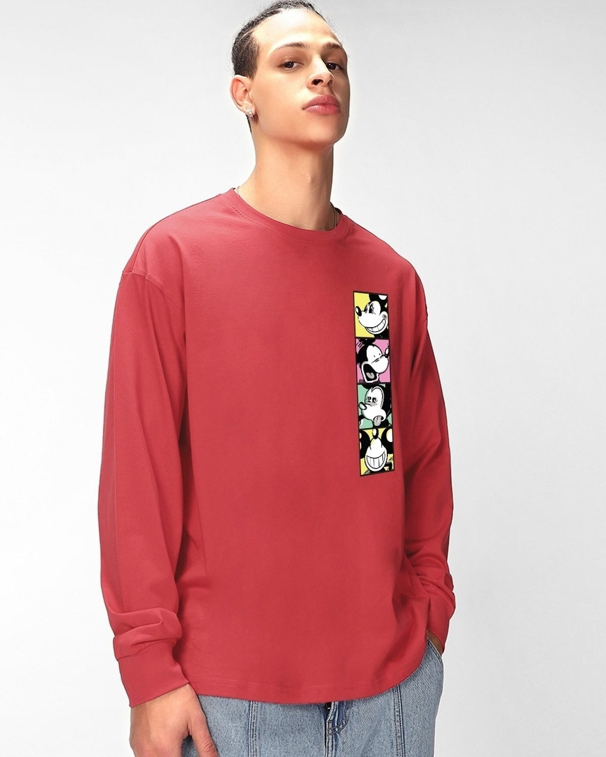 Image of BEWAKOOF Graphic Print Men Round Neck Red T-Shirt