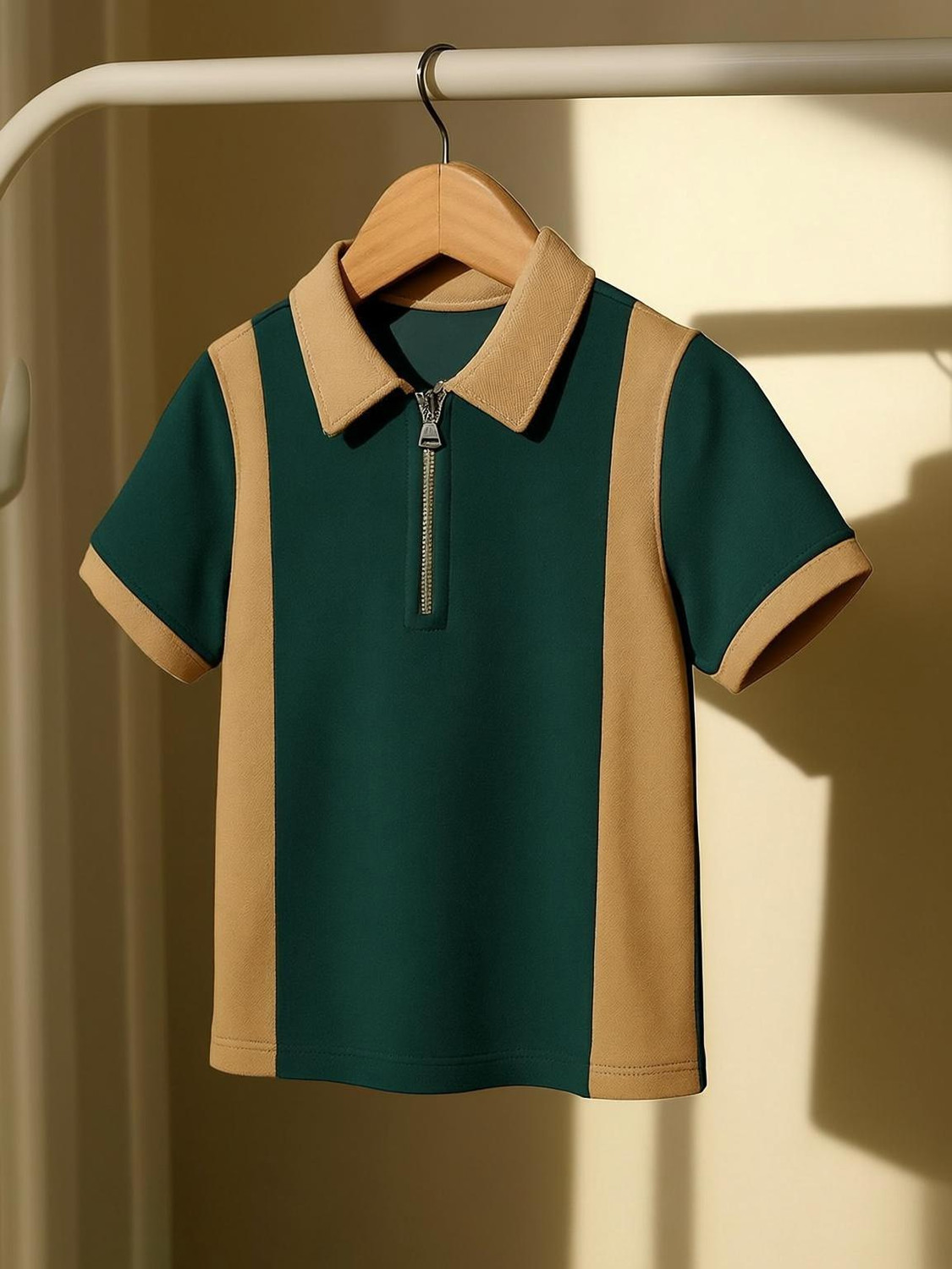 Image of Try This Colorblock Men Polo Neck Multicolor T-Shirt
