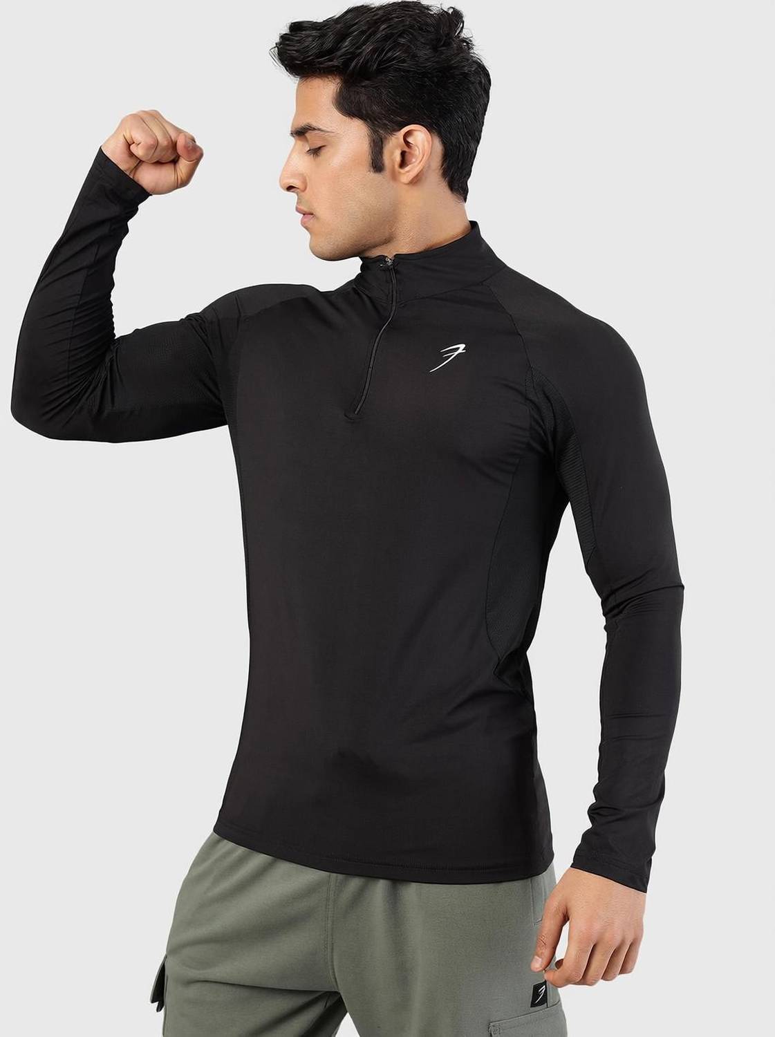 FuaarK Men High Neck Black T-Shirt - Image 1