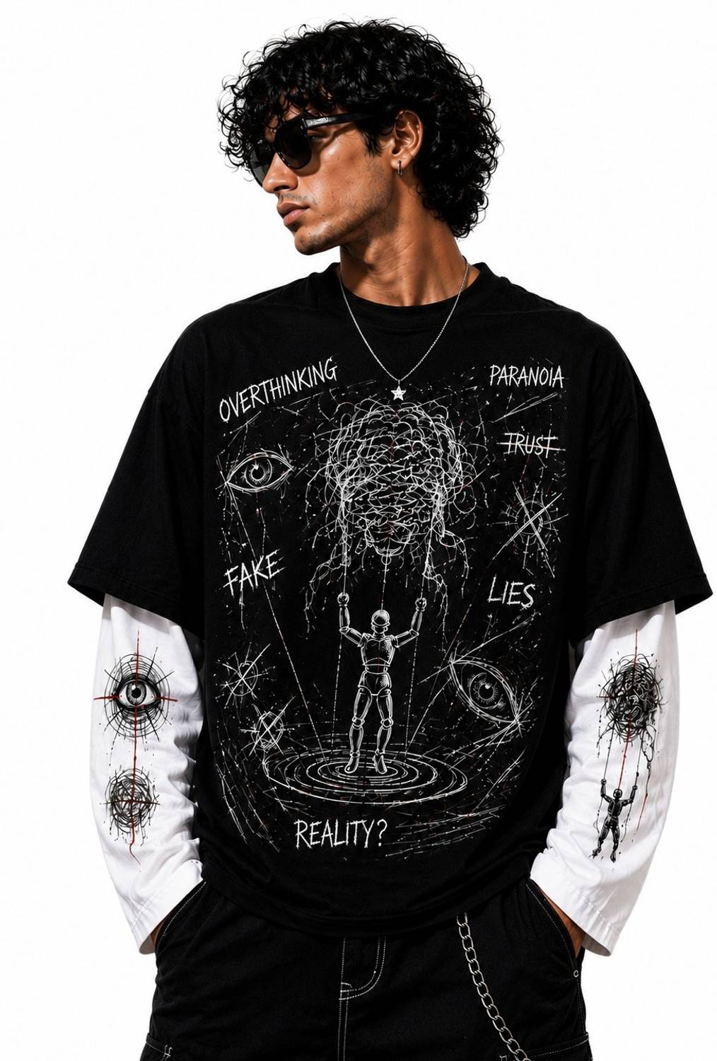Larren Devis Black Graphic Print T-Shirt - Image 2