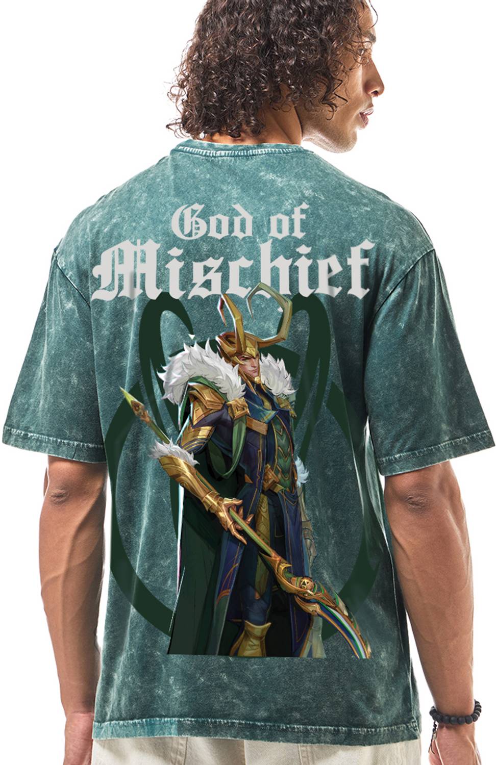 BEWAKOOF Loki Men Graphic Print Round Neck Pure Cotton Green T-Sh