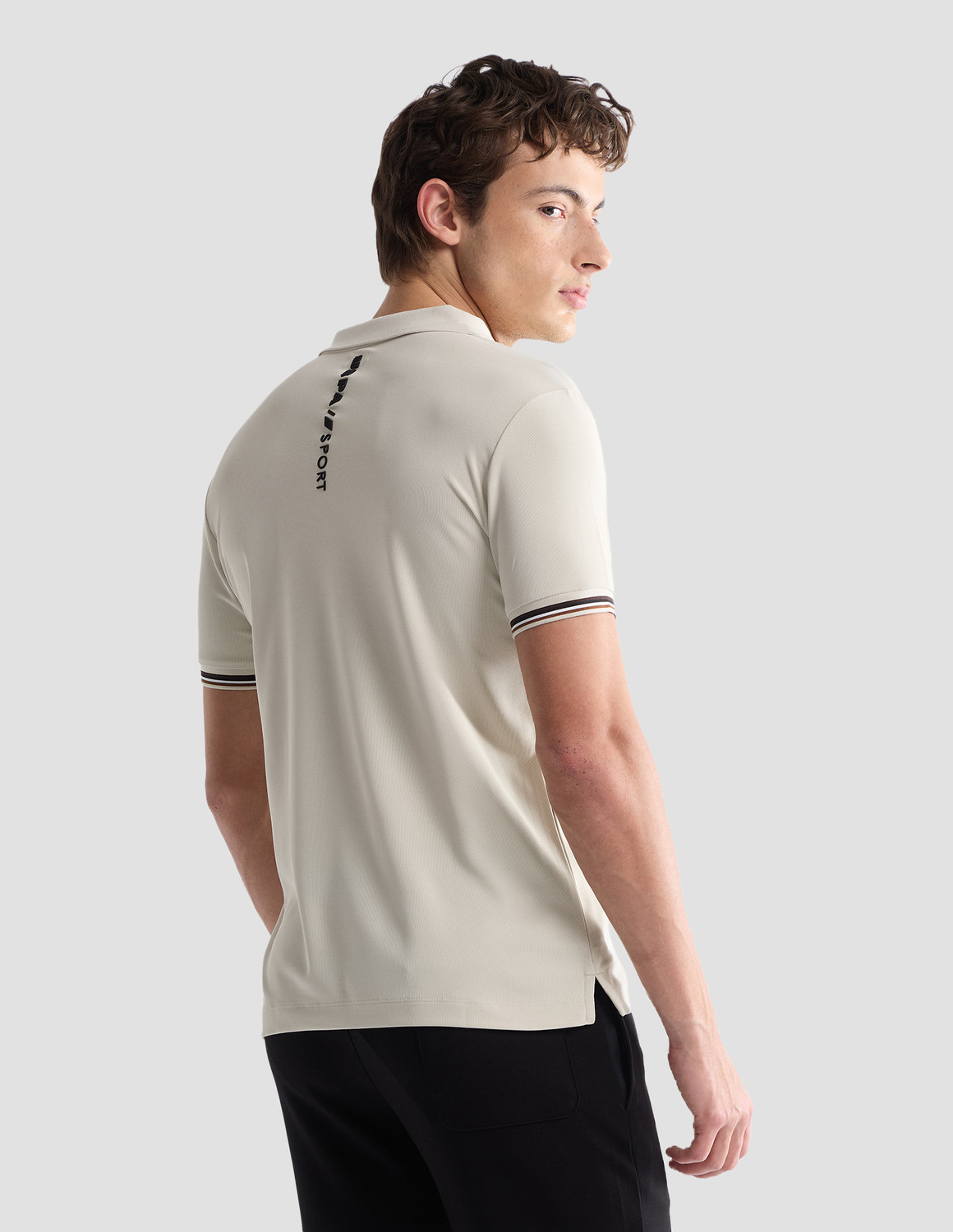 Image of U.S. POLO ASSN. Solid Men Polo Neck Beige T-Shirt