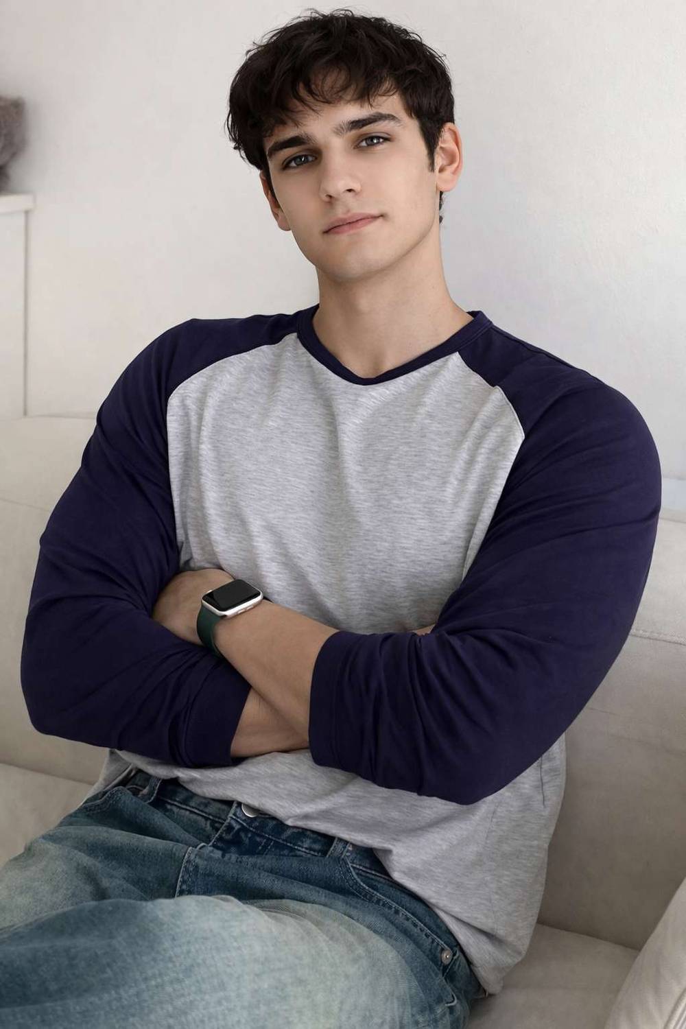 SIXTEENLINES Men Grey, Blue T-Shirt - Image 2