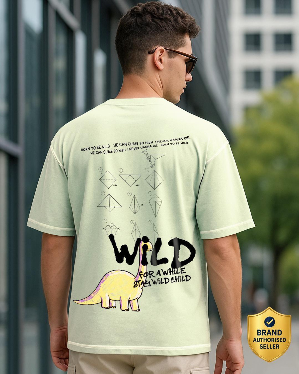 Image of BEWAKOOF Printed Men Round Neck Green T-Shirt