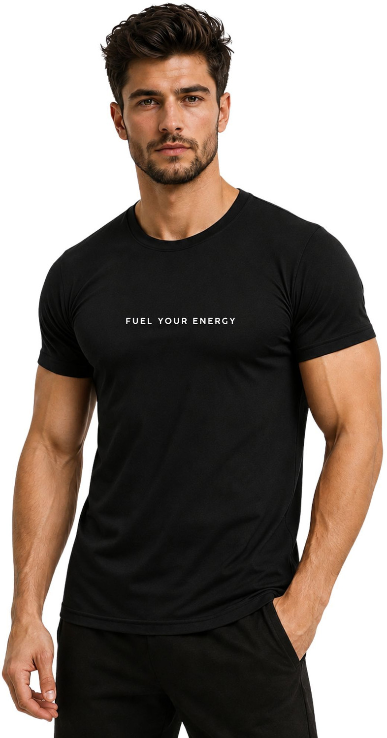 Image of 3colors Printed Men Round Neck Black T-Shirt