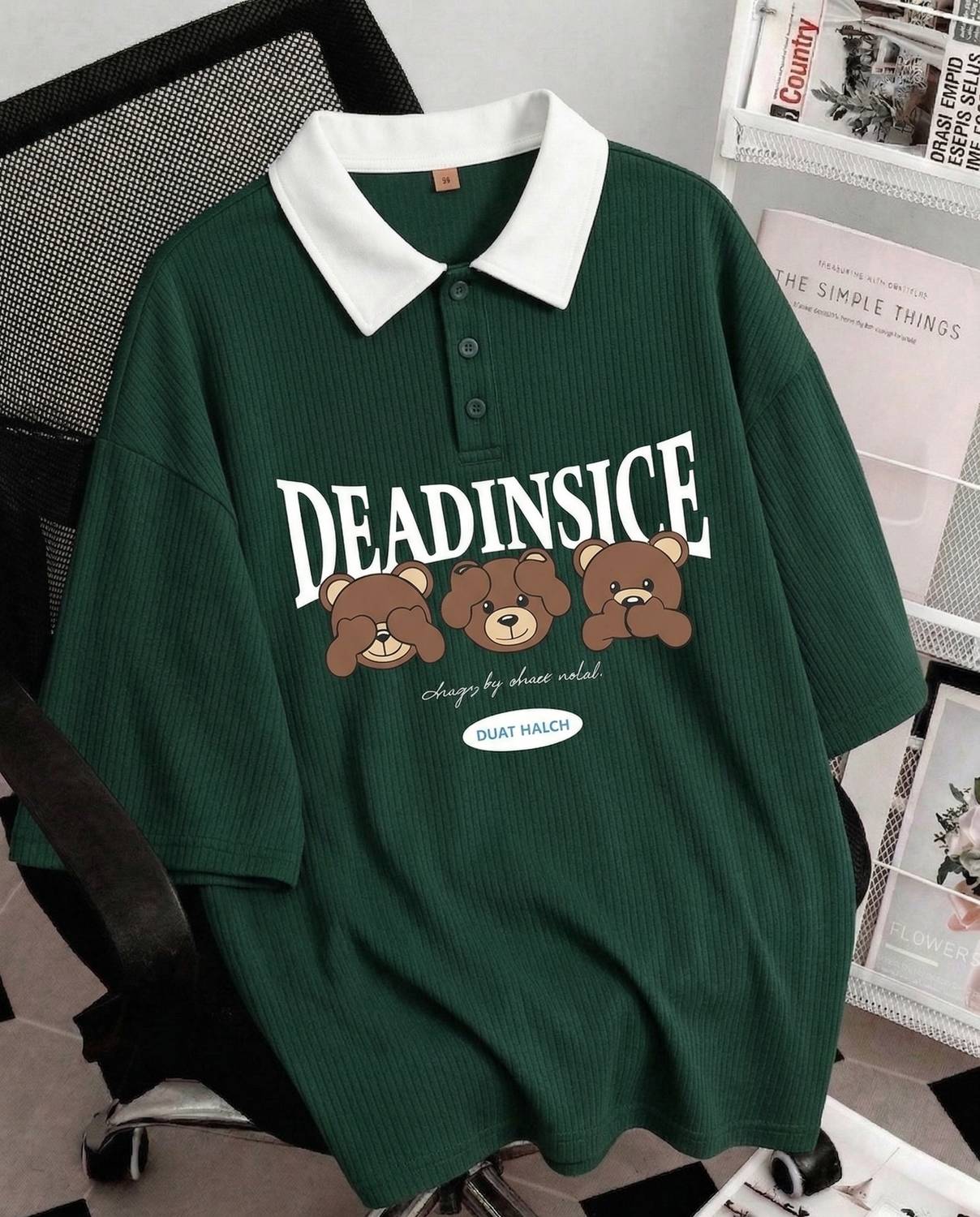 Try Colorblock Men Polo Neck Green T-Shirt - Image 1