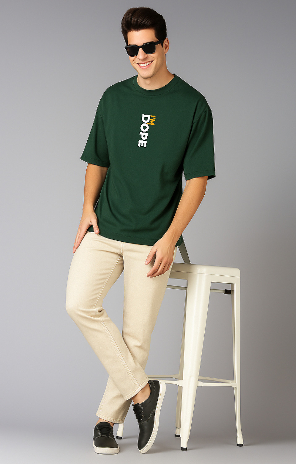 Image of UrGear Printed Men Round Neck Green T-Shirt