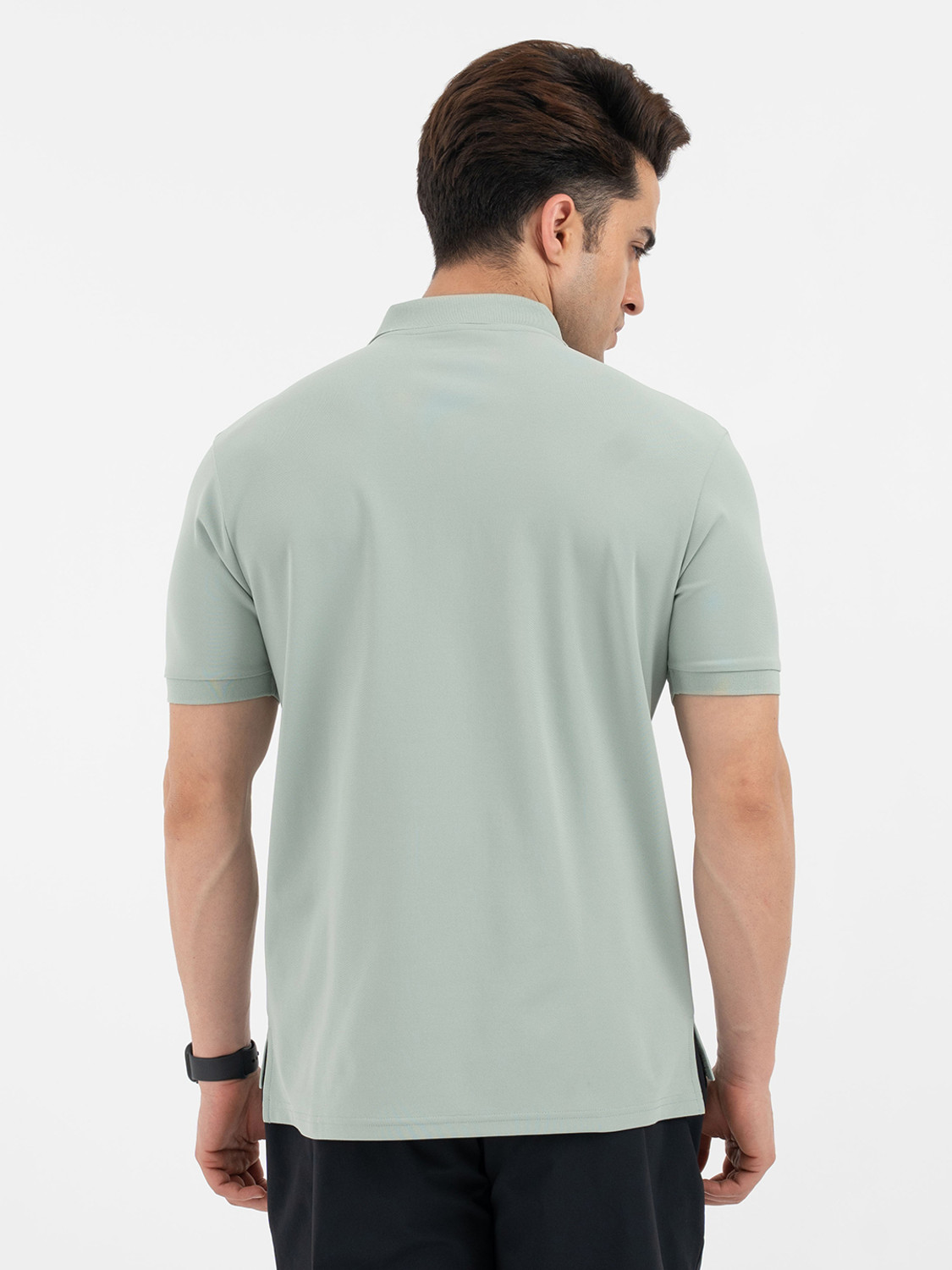 Image of RED TAPE Solid Men Polo Neck Light Green T-Shirt