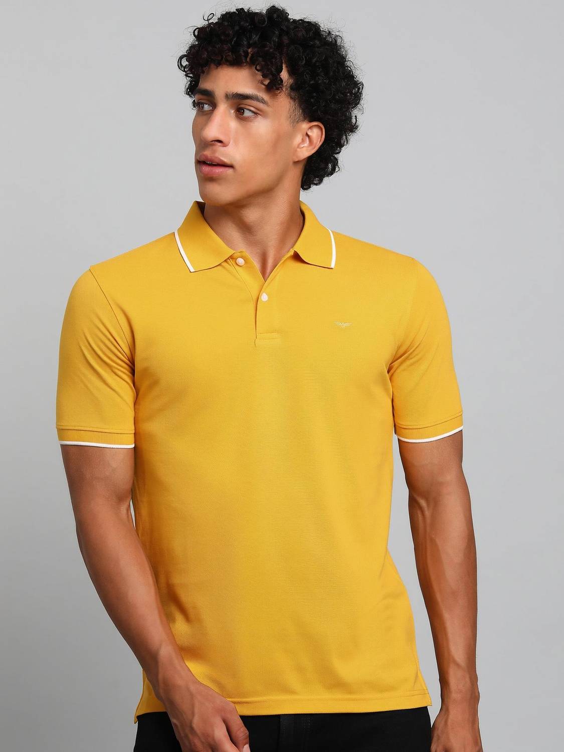 PARK AVENUE Yellow Polo Neck T-Shirt - Image 1