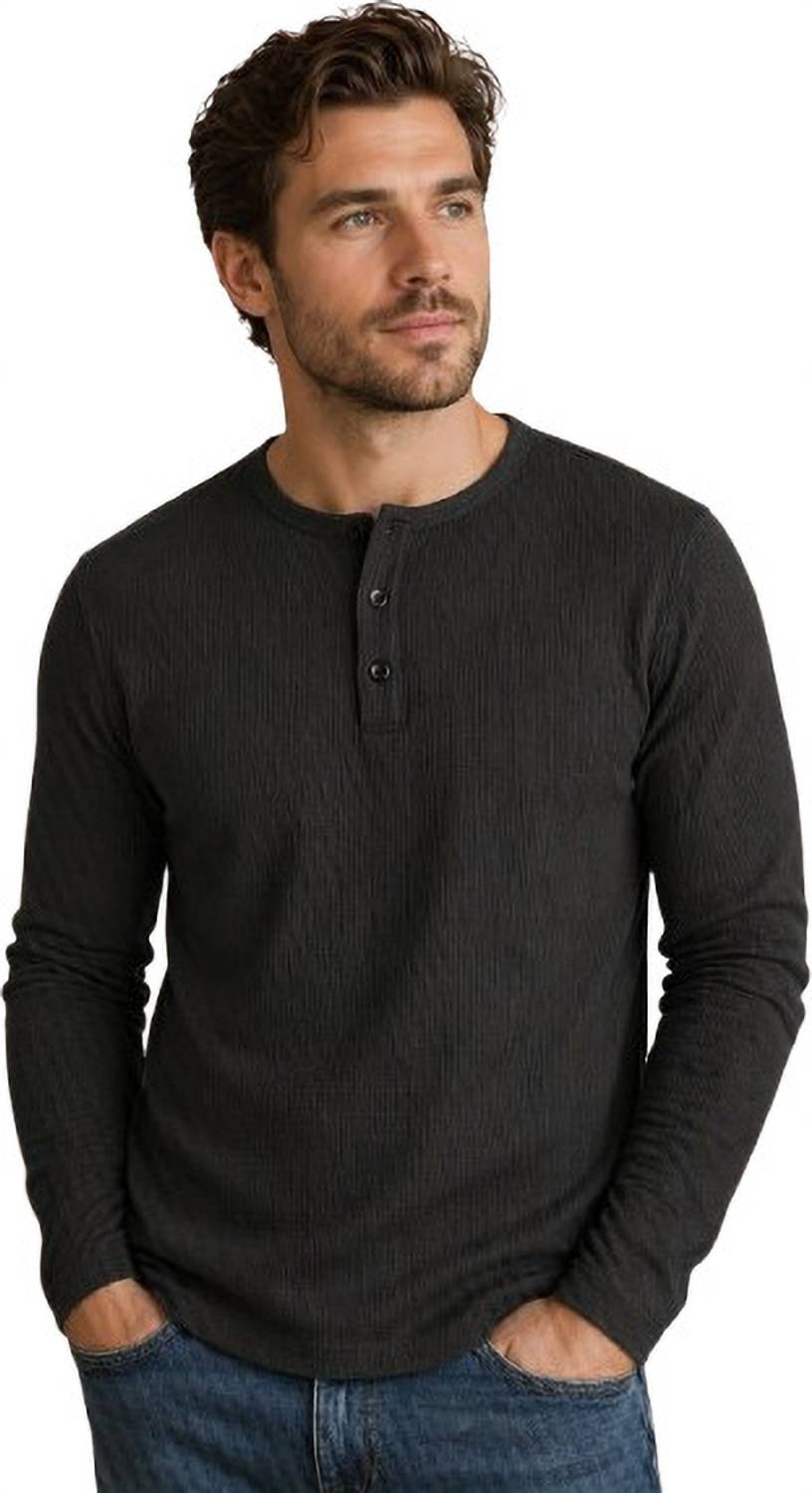 JERKYN Solid Men Henley Neck Black T-Shirt - Image 1