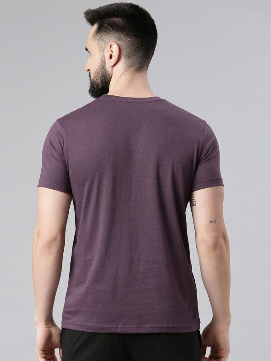 Image of Force NXT Solid Men Round Neck Multicolor T-Shirt