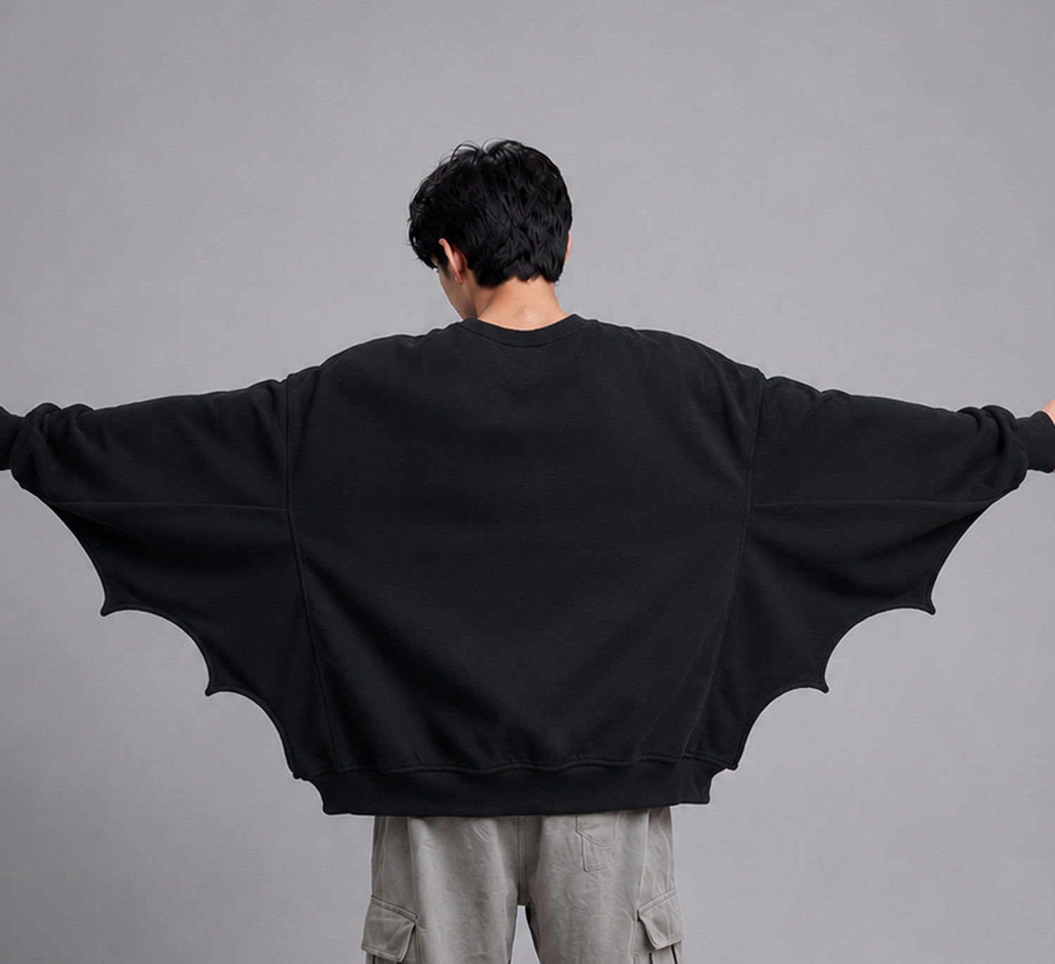Image of JUGULAR Self Design Men Round Neck Black T-Shirt