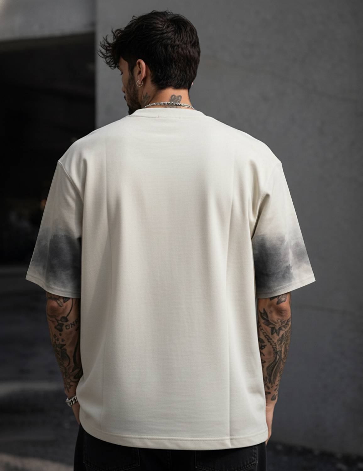 Force Men Round Neck White, Dark Green T-Shirt - Image 2