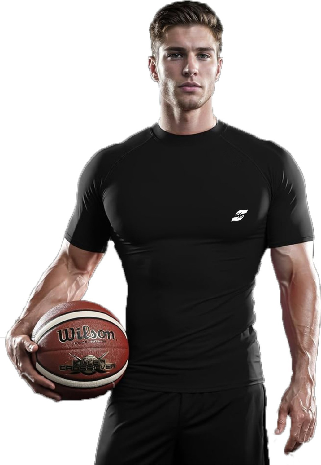 Image of Just Care Solid Men Round Neck Black T-Shirt