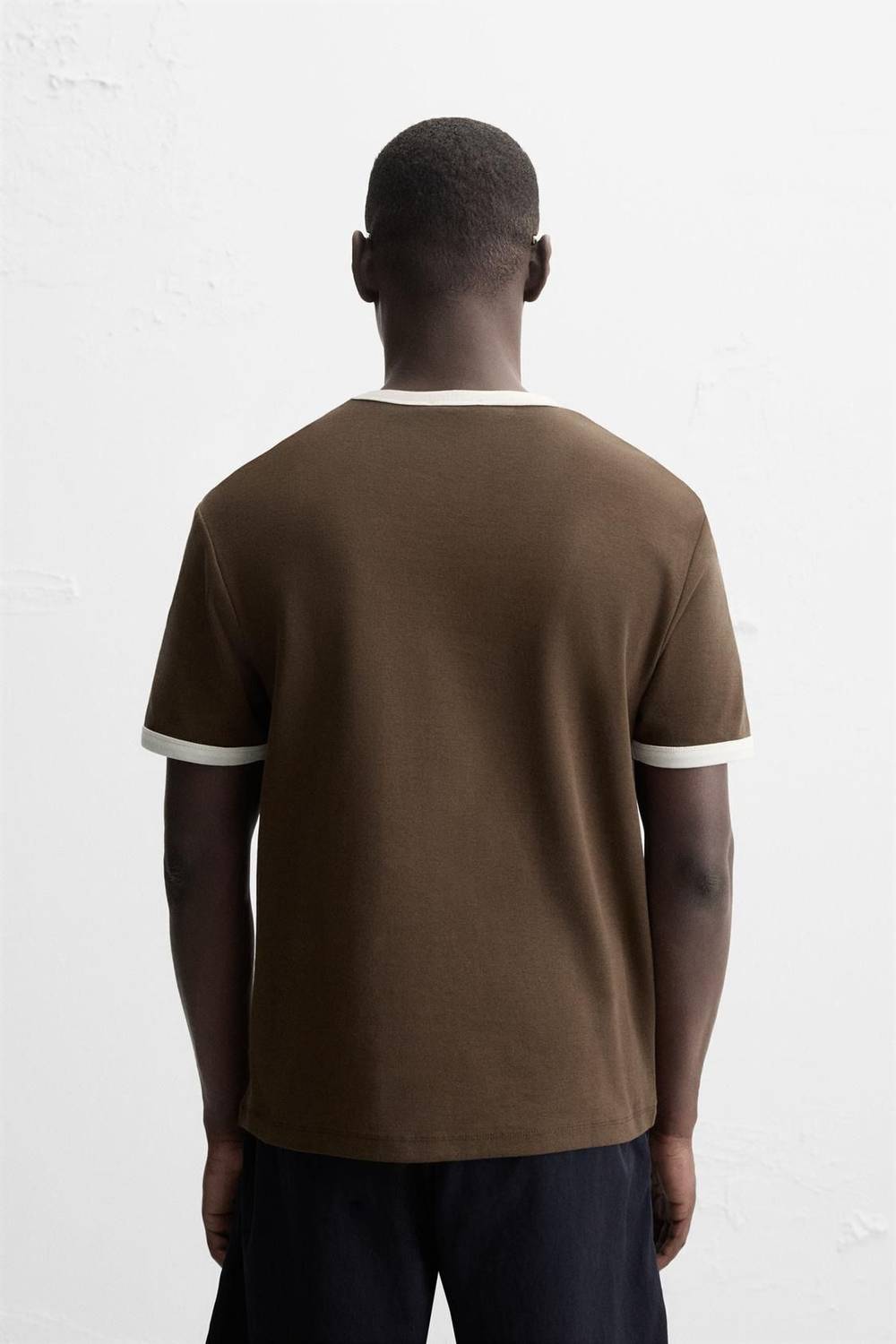 Alan Jones Solid Men Round Neck Brown T-Shirt - Image 4