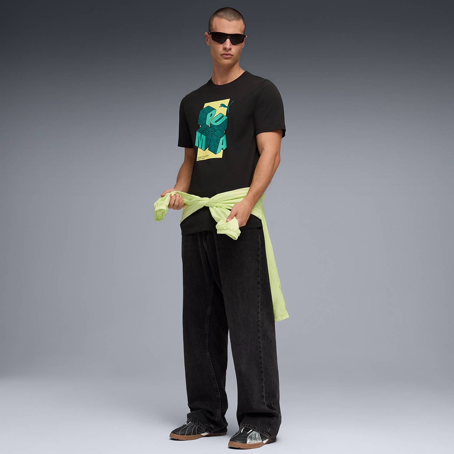 PUMA Men's Black Crew Neck Printed T-Shirt - Image 3
