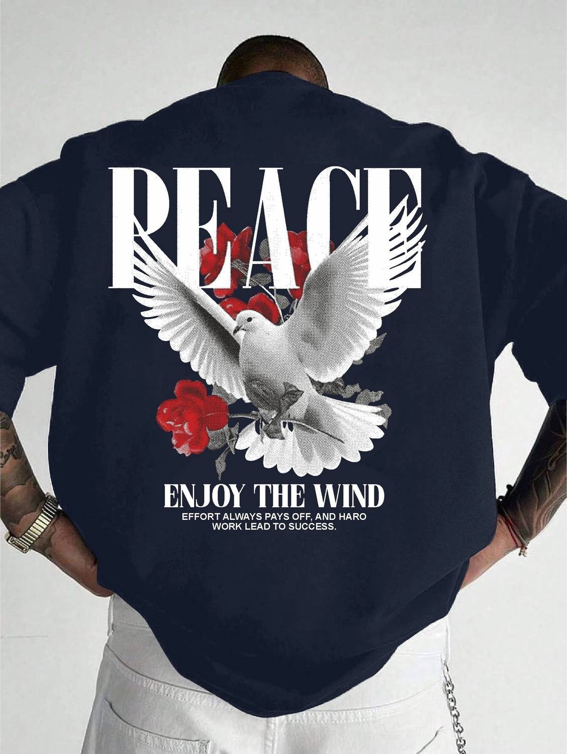Smosh Men Printed Round Neck Cotton Blend Navy Blue T-Shirt