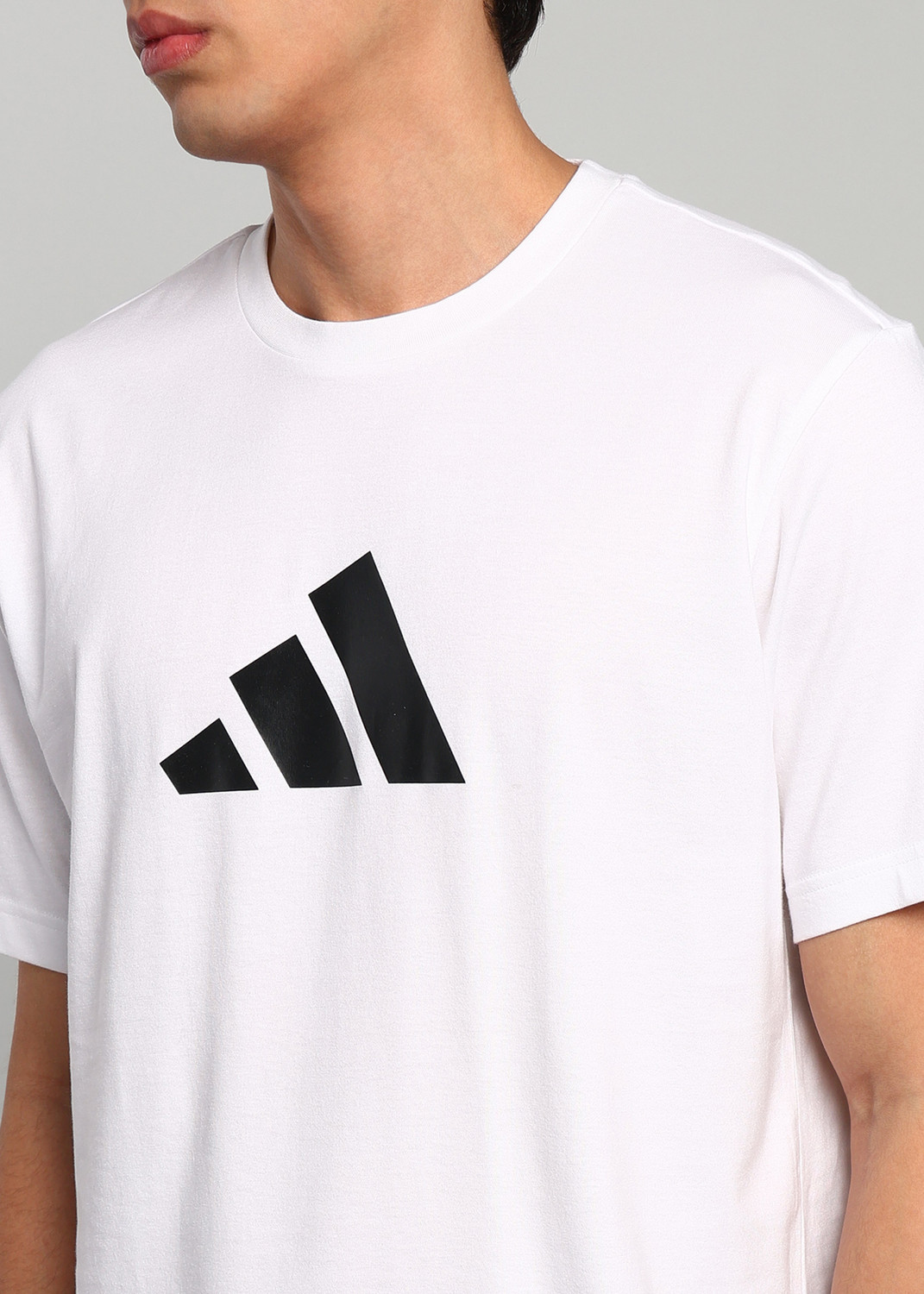 Image of ADIDAS Graphic Print Men Round Neck White T-Shirt