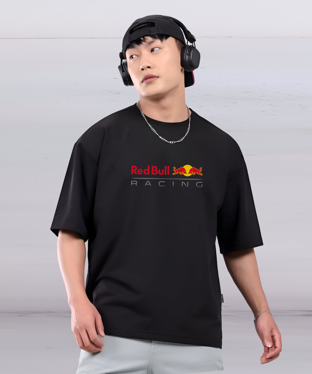 Image of HEXACRAFT Printed Men Round Neck Black T-Shirt