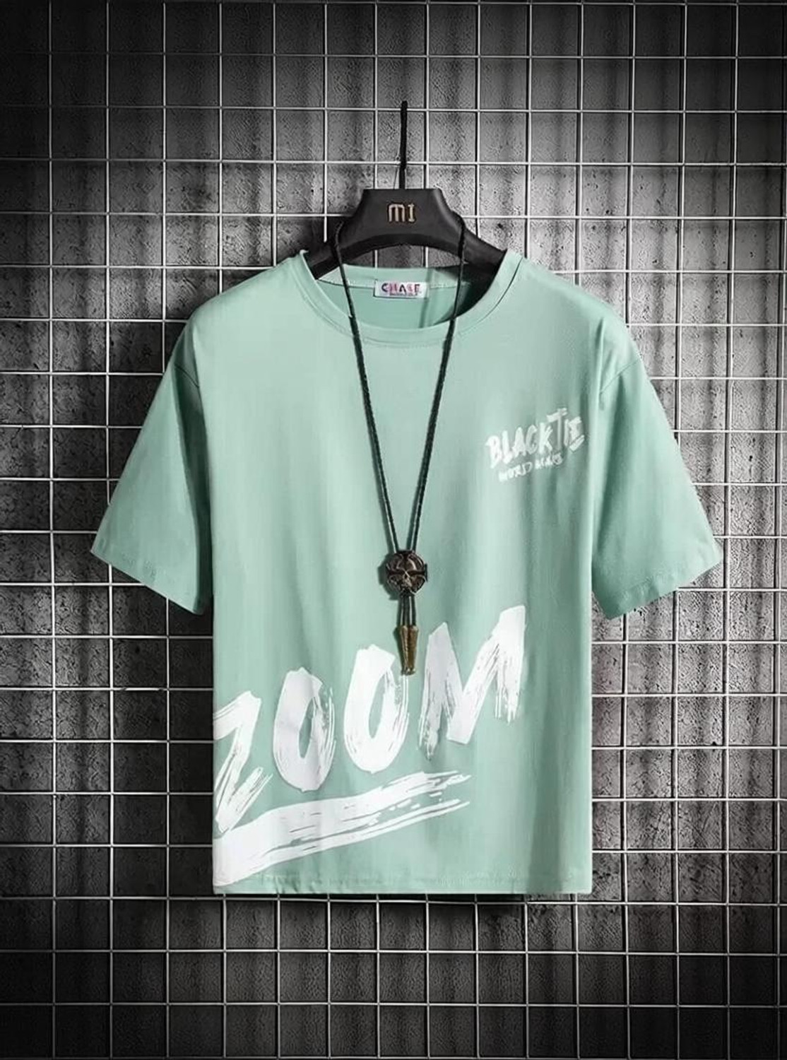 Image of stylesmyth Printed Men Round Neck Light Green T-Shirt