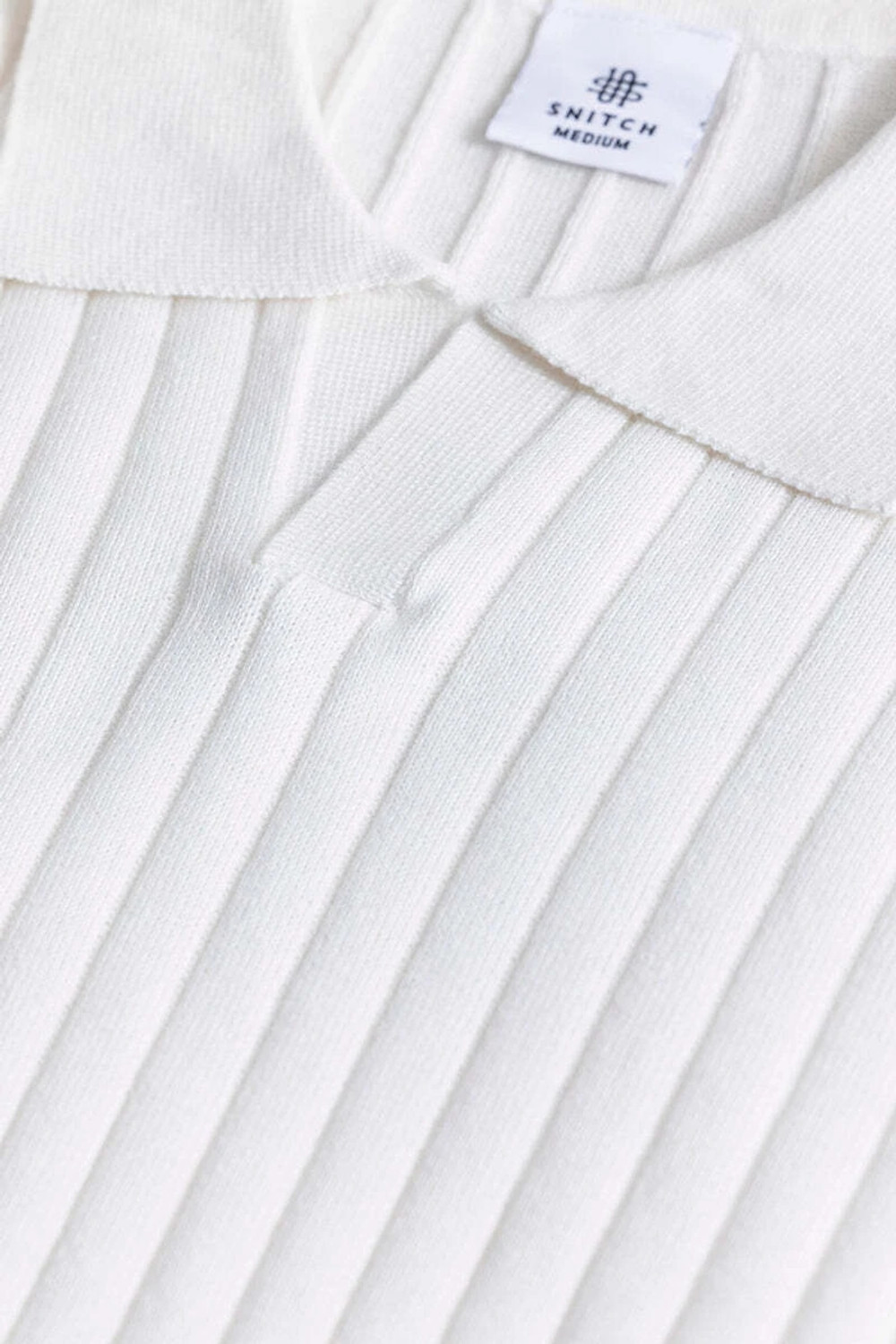 Image of Snitch Solid Men Polo Neck White T-Shirt