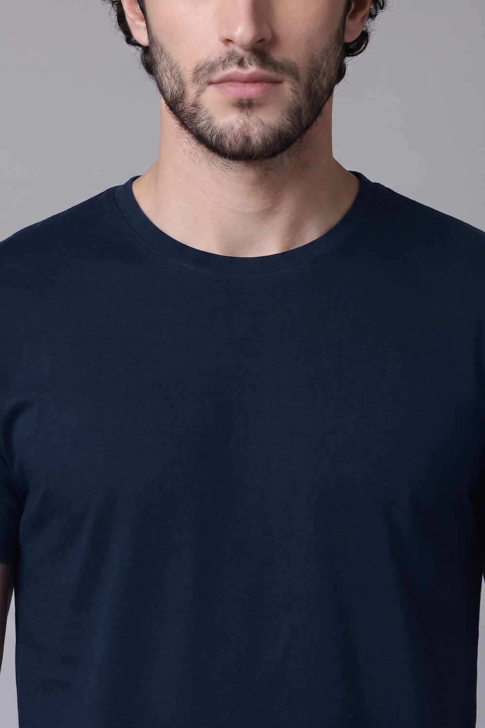 Image of MaxzoneEcommerce Solid Men Round Neck Reversible Blue T-Shirt