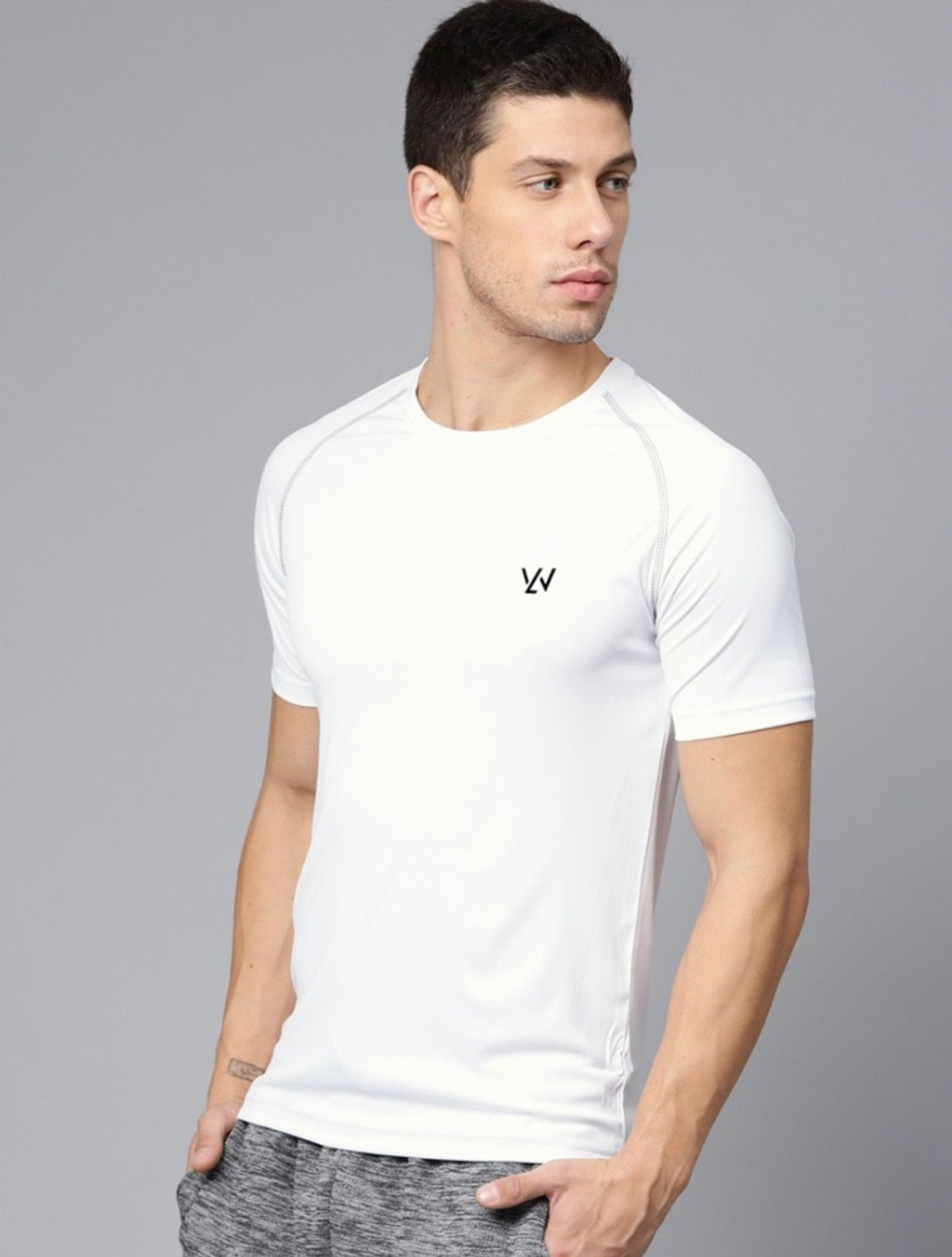 Image of Le Werks Printed Men Round Neck Black, White T-Shirt