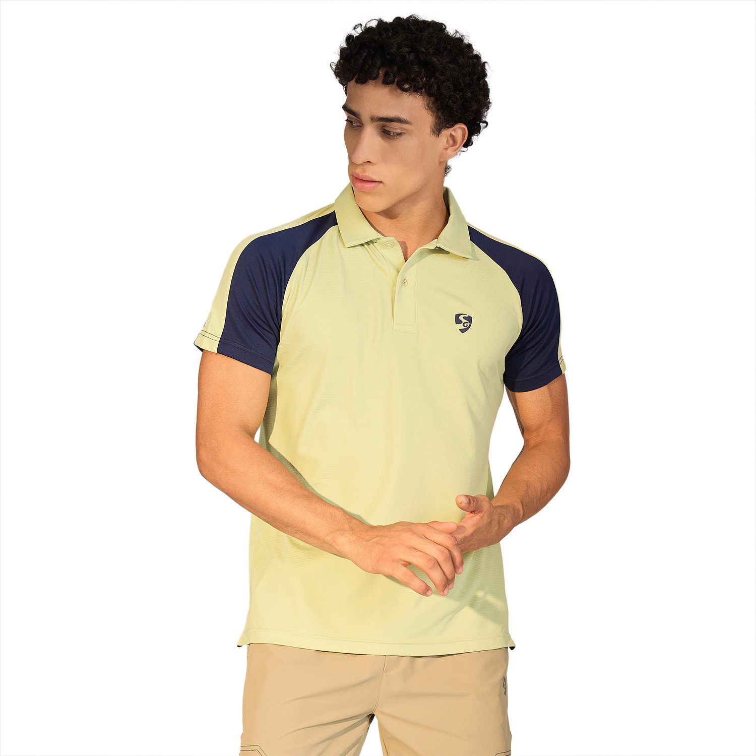 Image of SG Solid Men Polo Neck Light Green T-Shirt