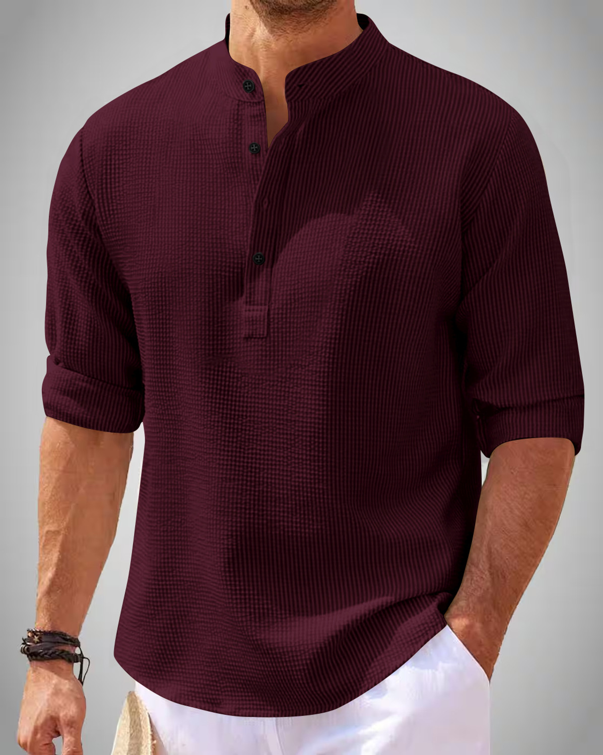 Image of NOOK Men Self Design Straight Kurta