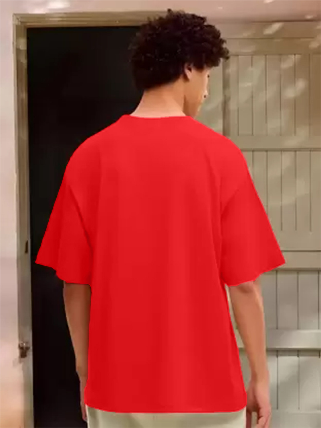 Image of JUST ROAR Printed Men Round Neck Red T-Shirt
