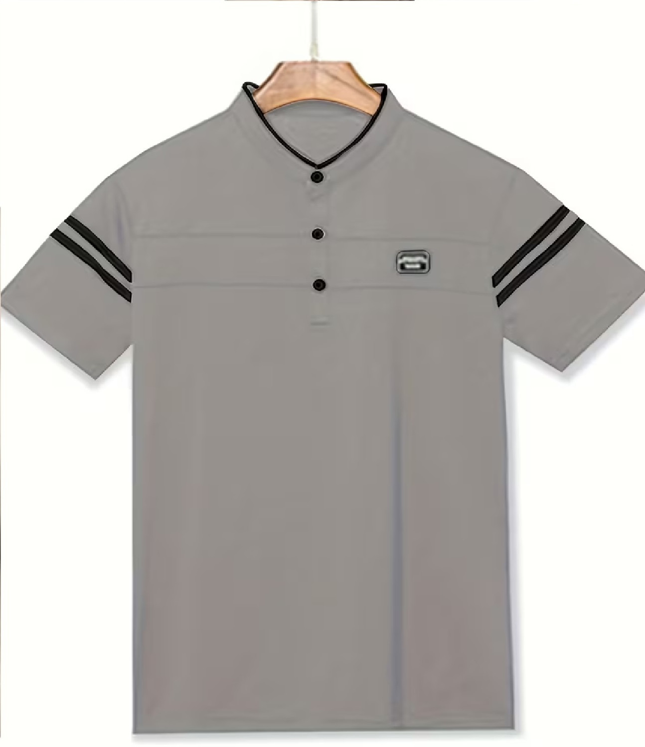 Image of NAUGHTY MEN Striped Men Grey T-Shirt