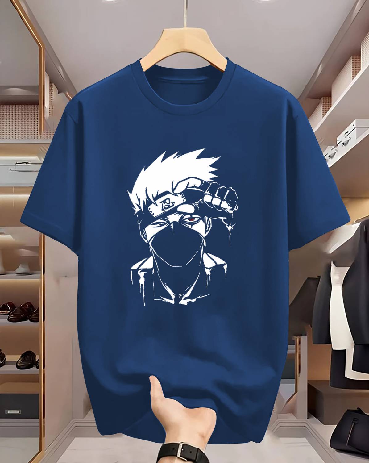 Manly Tees Printed Men Round Neck Navy Blue T-Shirt