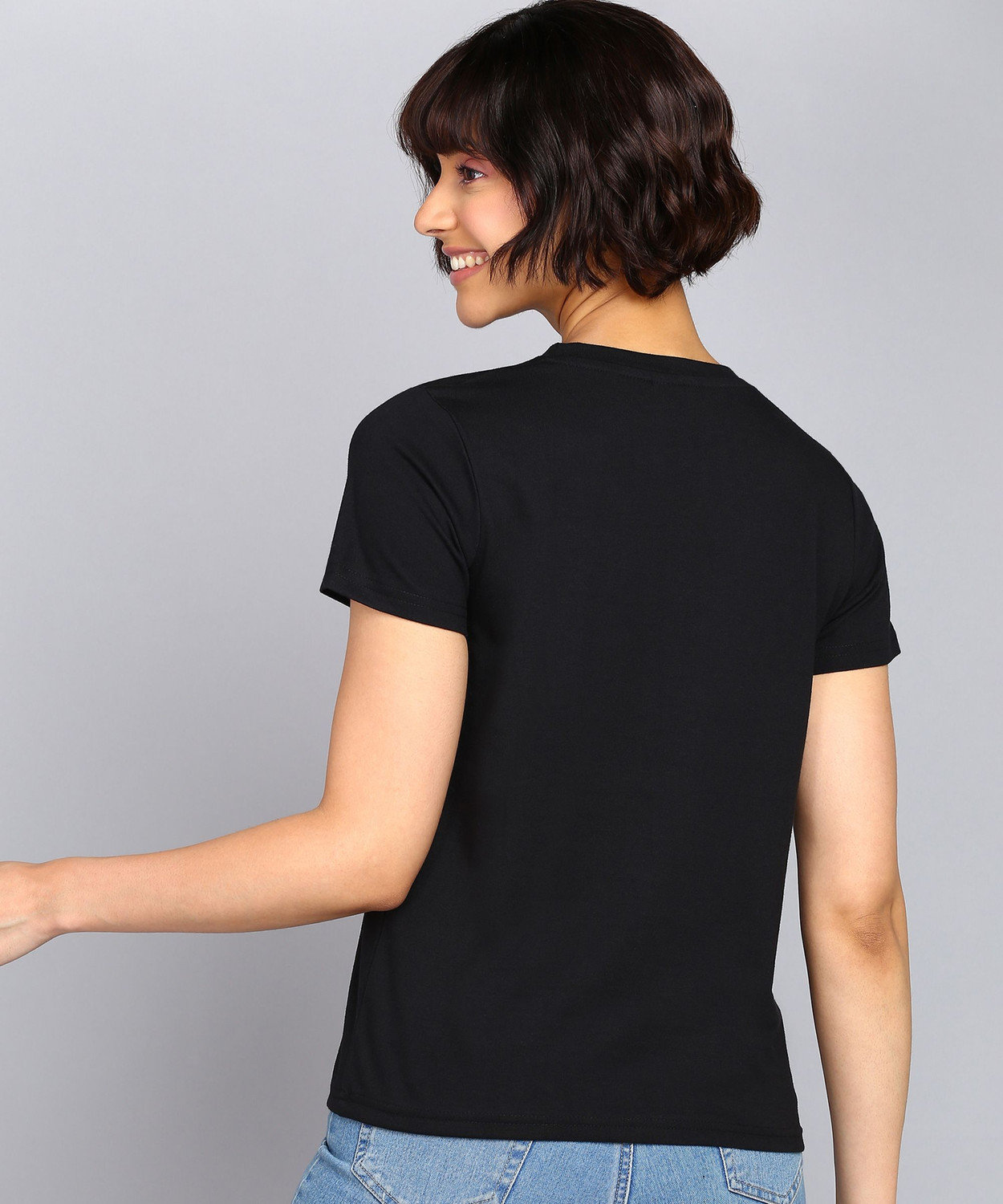 Image of Adyavastram Graphic Print Women Round Neck Multicolor T-Shirt