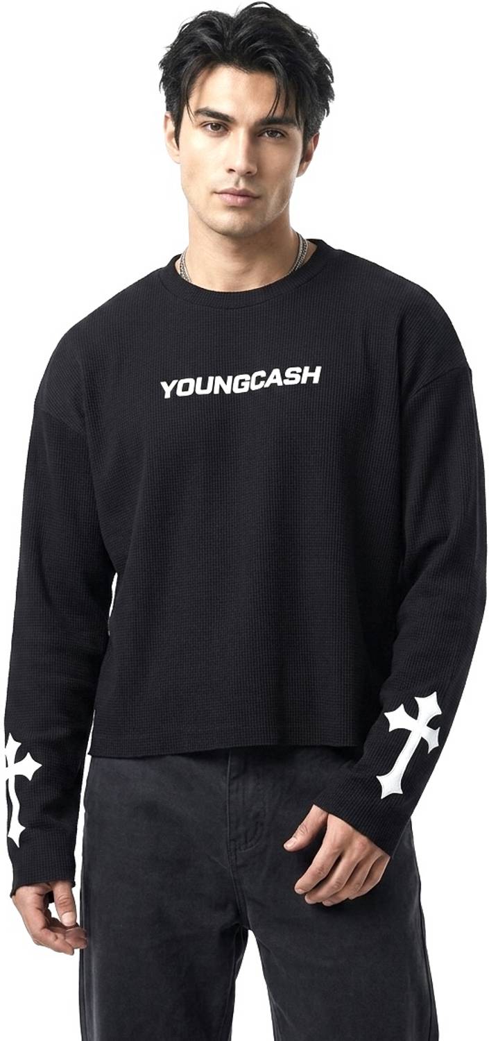 SDnet Typography Men Round Neck Black T-Shirt