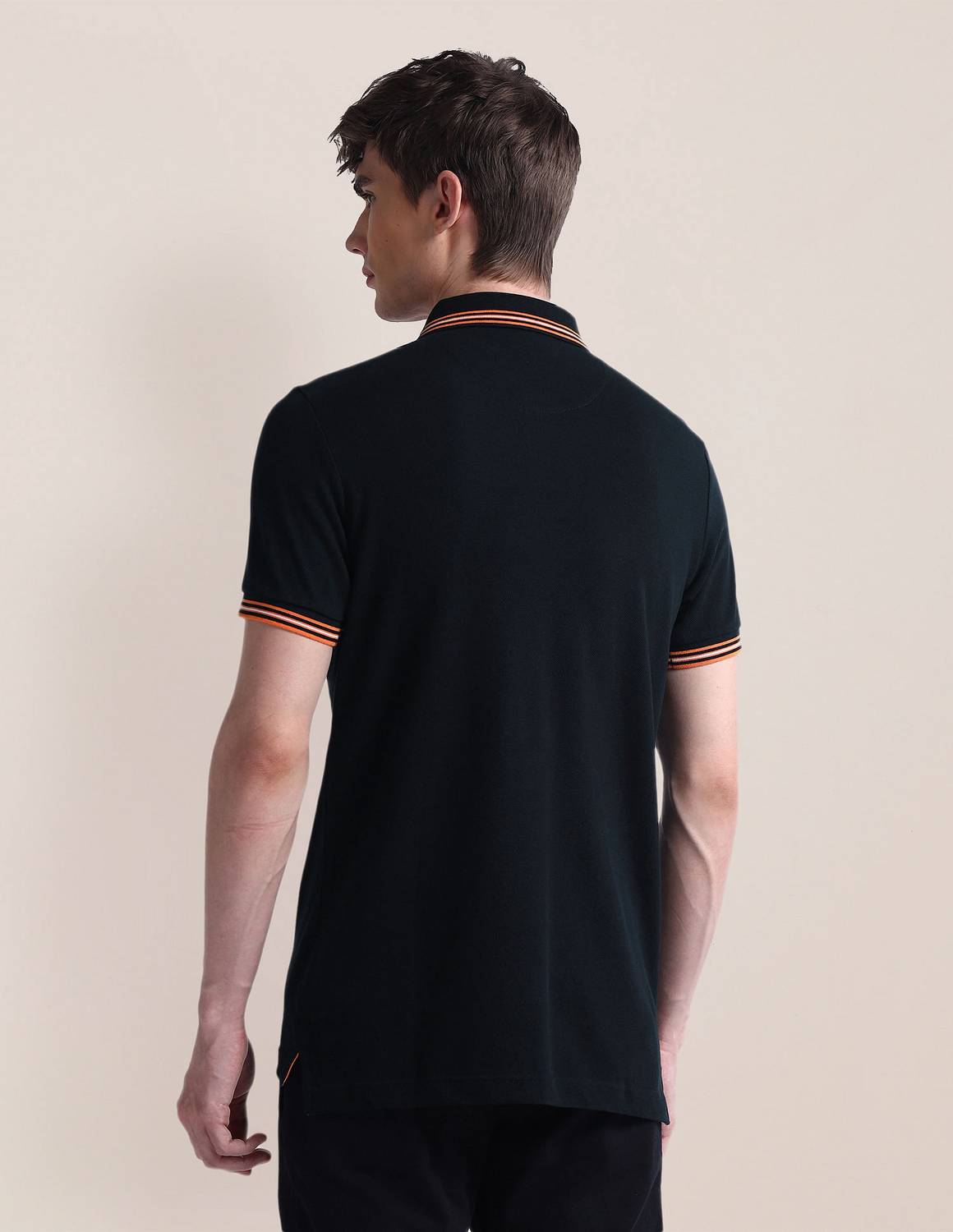 U.S. POLO ASSN. Men Black Polo Neck T-Shirt - Image 5
