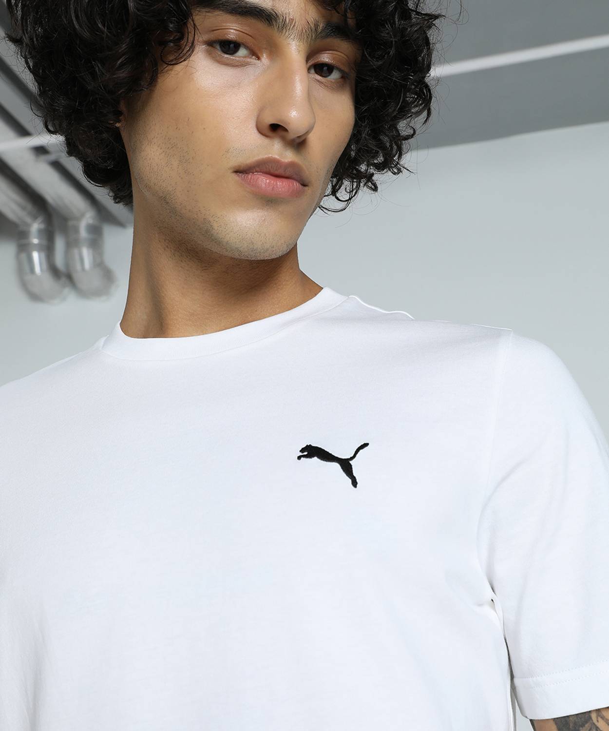 PUMA Men's White Pure Cotton Crew Neck T-Shirt - Image 4