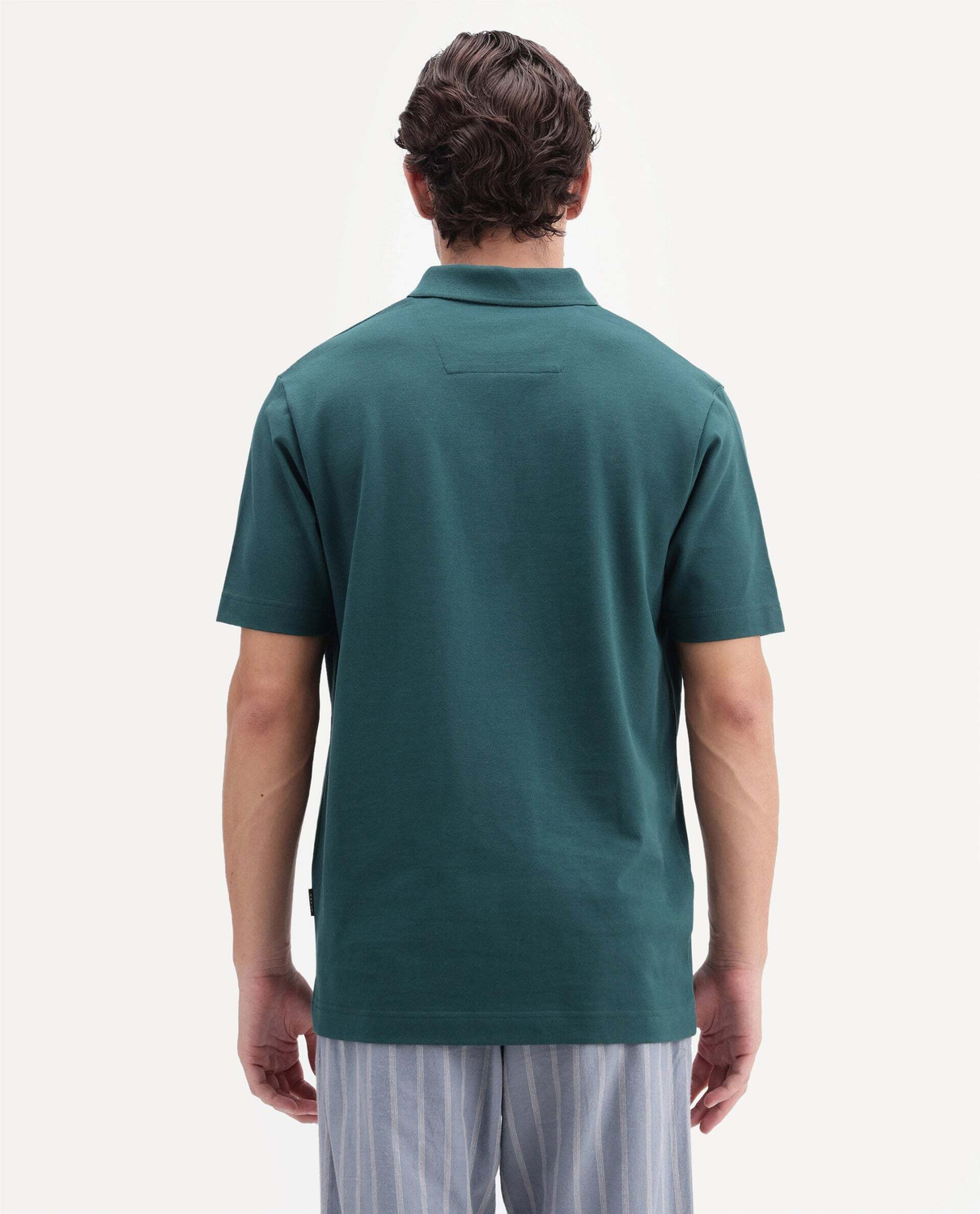 Image of RARE RABBIT Solid Men Polo Neck Green T-Shirt