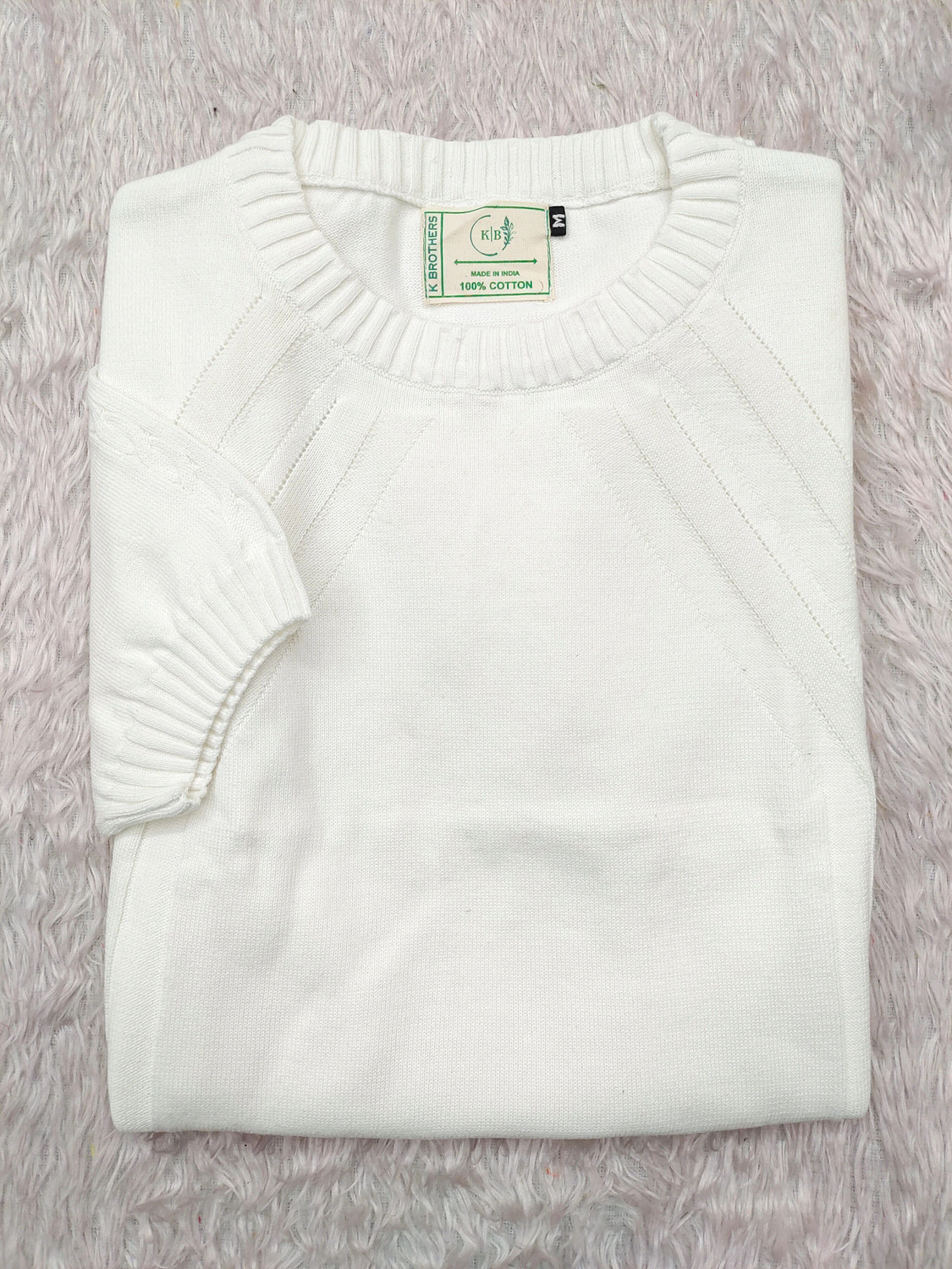Image of higglerr Self Design Men Round Neck White T-Shirt