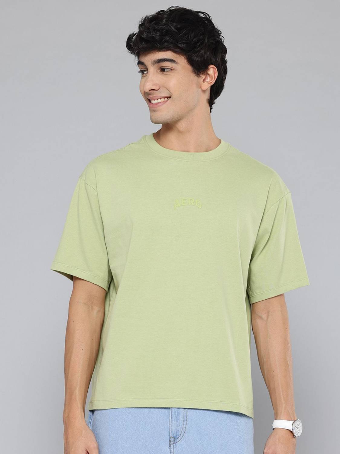 AEROPOSTALE Printed Men Round Neck Green T-Shirt