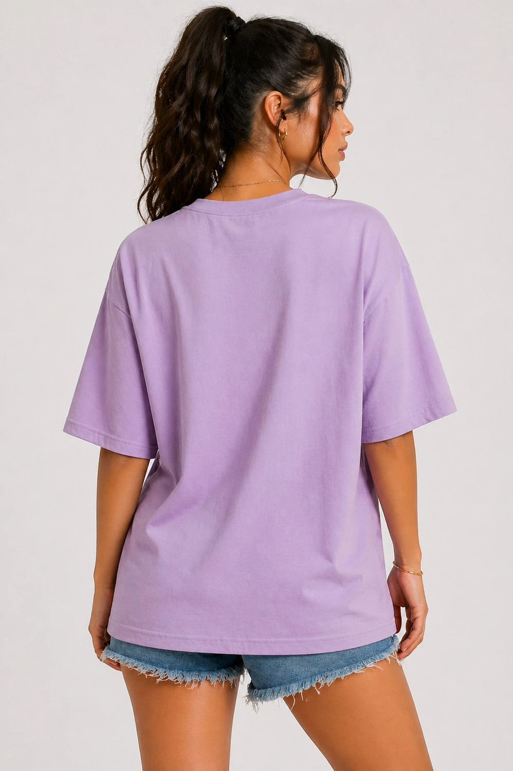 Image of GeetaKashiStore Abstract Women Round Neck Reversible Purple T-Shirt
