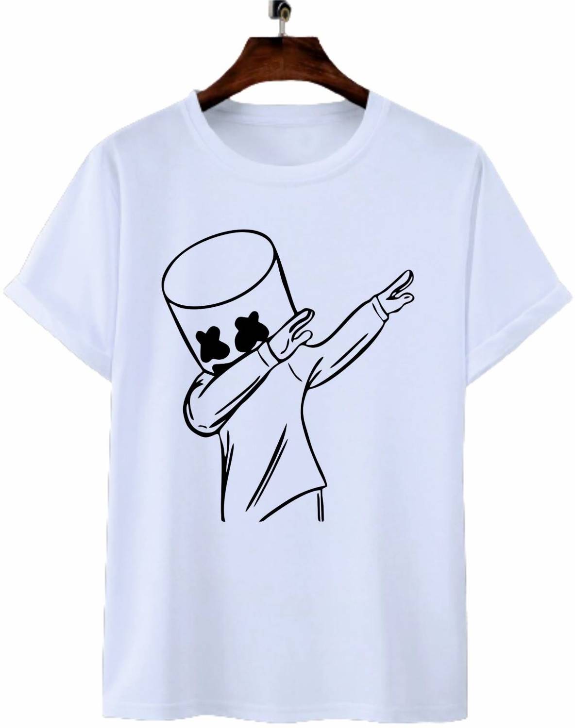 THEWARRIOR Printed Men Round Neck White, Black T-Shirt