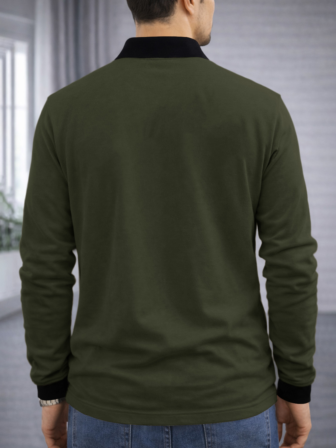 Image of EyeBogler Typography Men Polo Neck Green T-Shirt