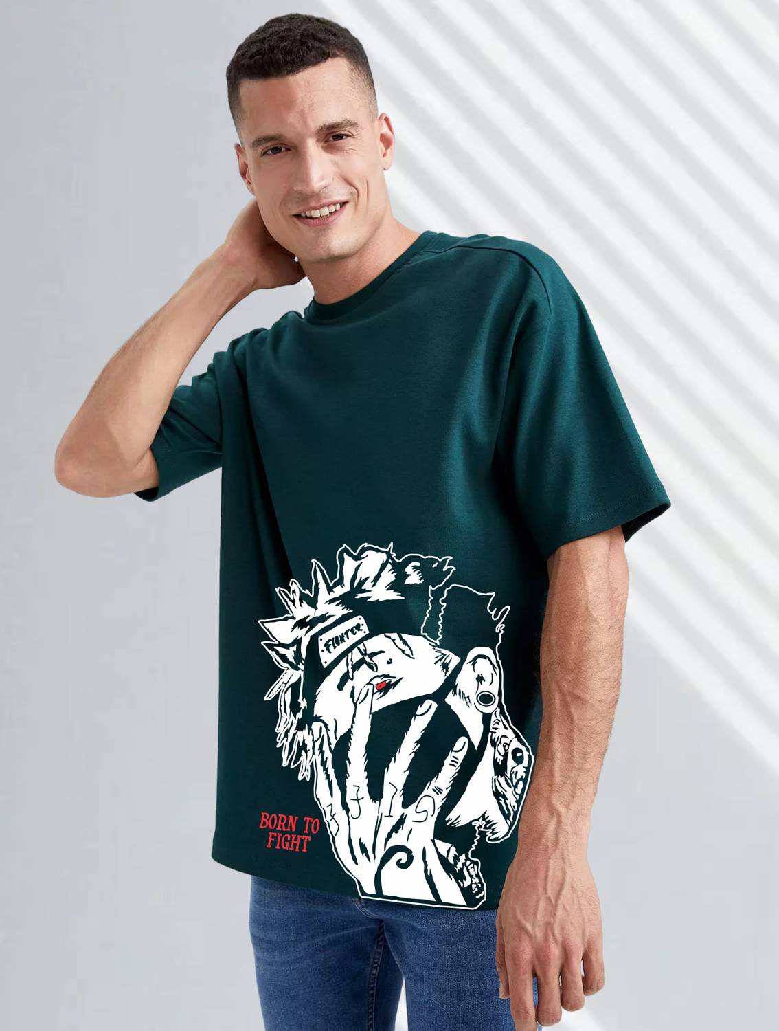 BUKKL Graphic Print, Printed Men Round Neck Green T-Shirt