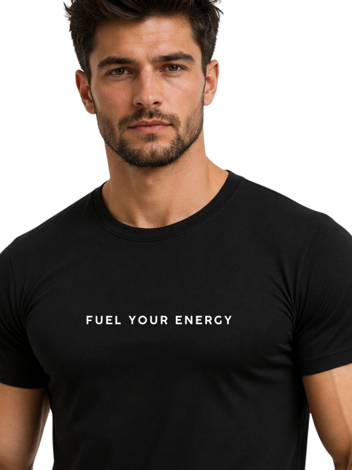 Image of 3colors Printed Men Round Neck Black T-Shirt