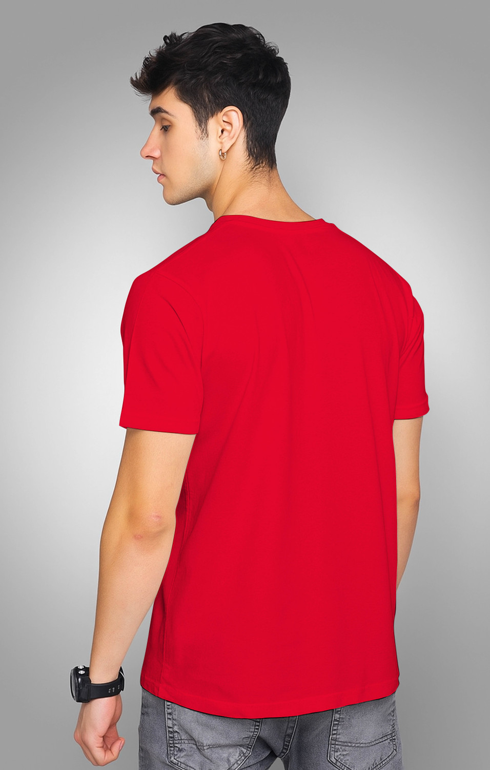 Image of GM TRENDS Printed Men Round Neck Red T-Shirt